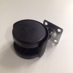 Колесо поворотное D-50 пластик черное на мет.площадке